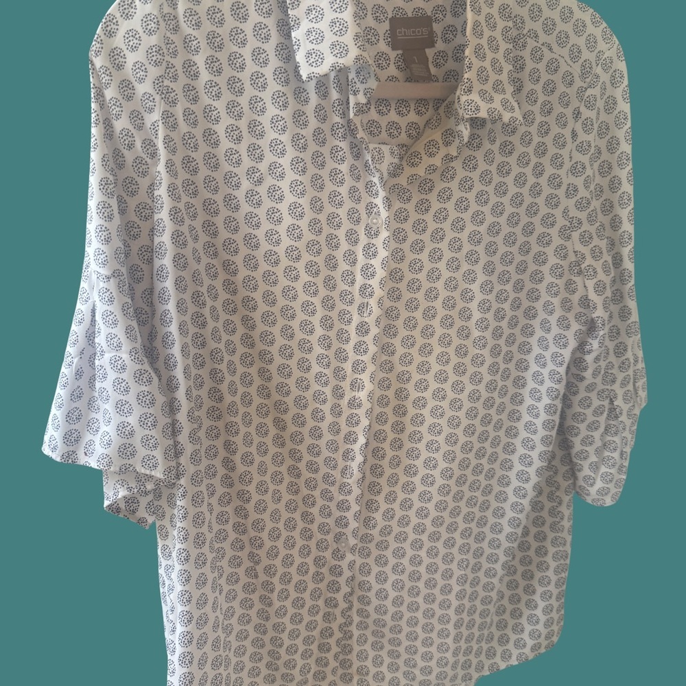 Chico's Black and White Blouse